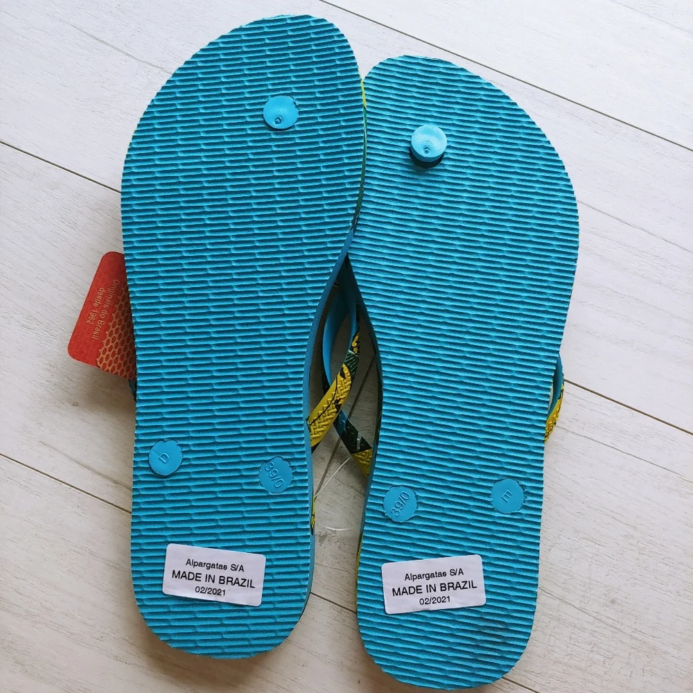 Havaianas Blue Banana Flip Flops NEW - Picture 8 of 8